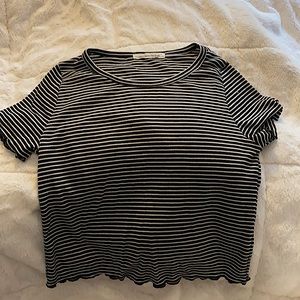 Black and White Striped Crop top